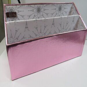 Metallic Pink 12" Eiffel Tower Tiered Organizer - Chic Office or Vanity Caddy